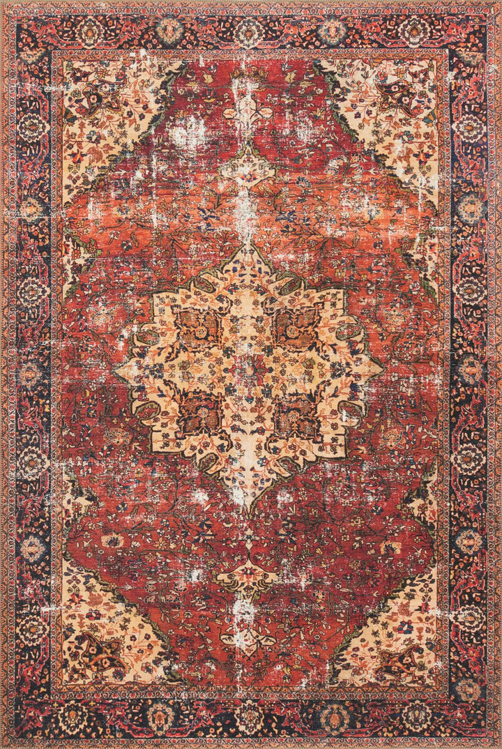 FARIDA VINTAGE PRINT RUG: RED MULTI