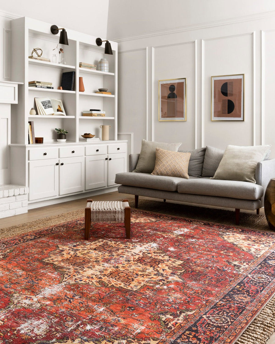 FARIDA VINTAGE PRINT RUG: RED MULTI