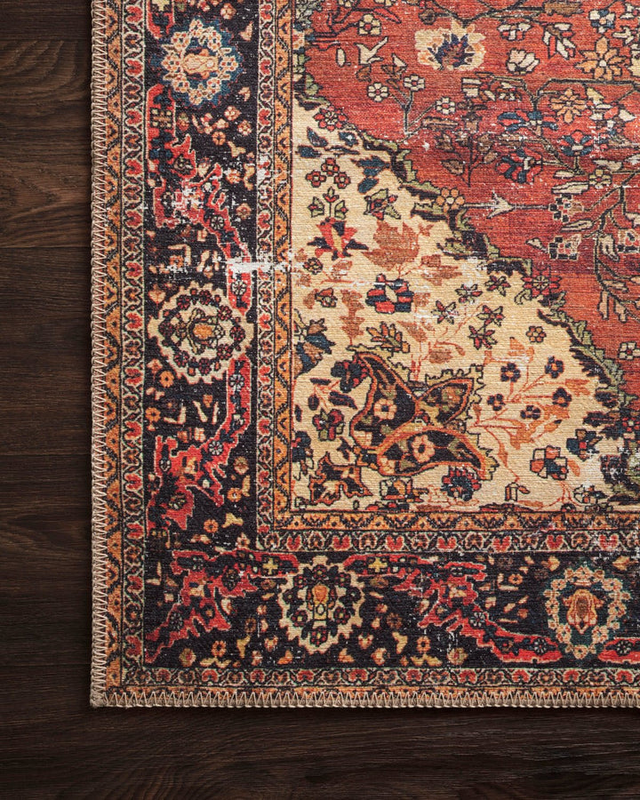 FARIDA VINTAGE PRINT RUG: RED MULTI