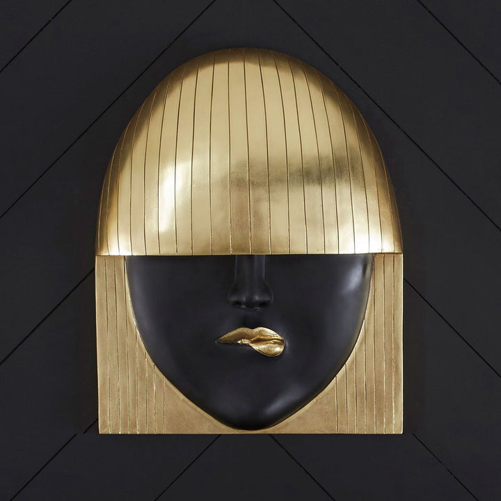 FASHION FACE GOLD+BLACK WALL ART