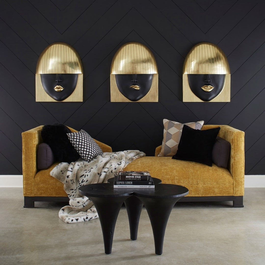 FASHION FACE GOLD+BLACK WALL ART