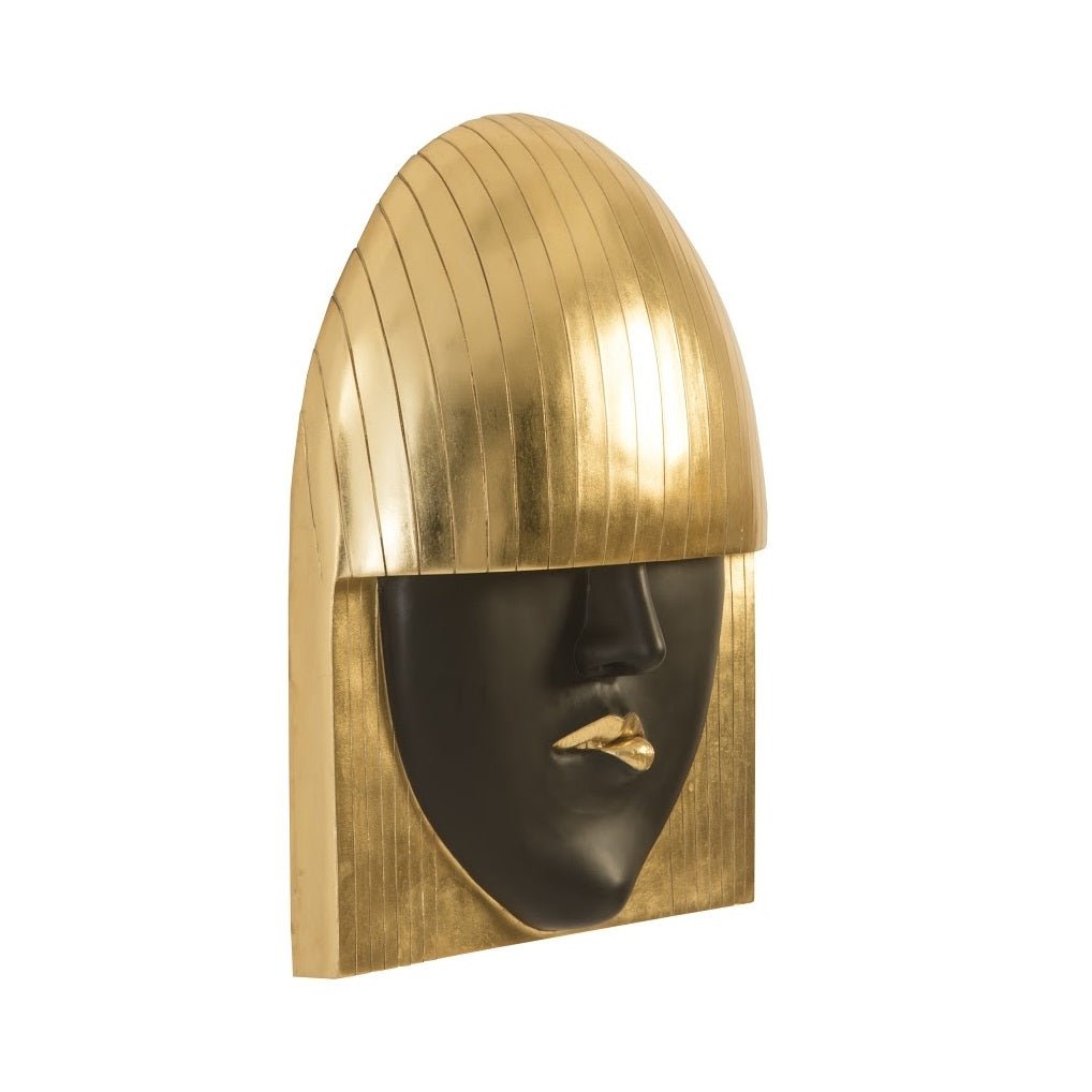 FASHION FACE GOLD+BLACK WALL ART