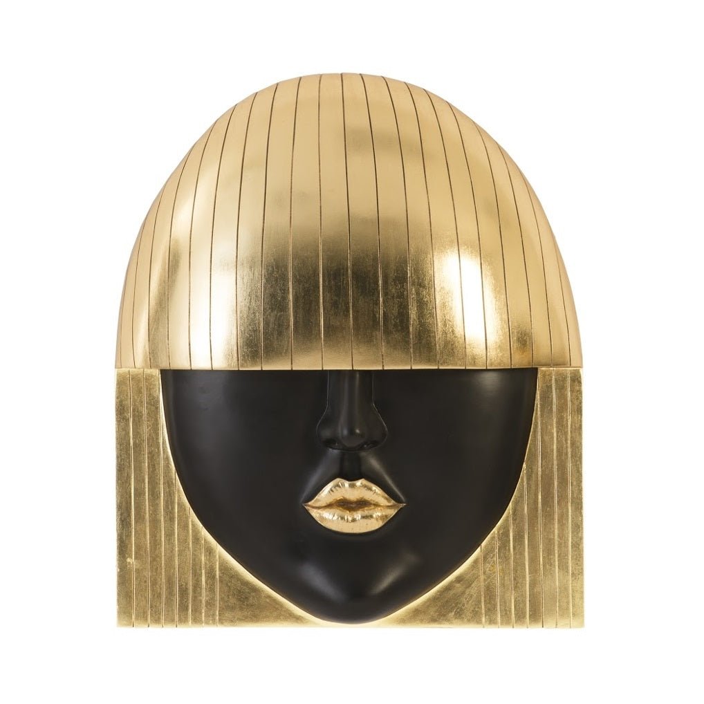 FASHION FACE GOLD+BLACK WALL ART