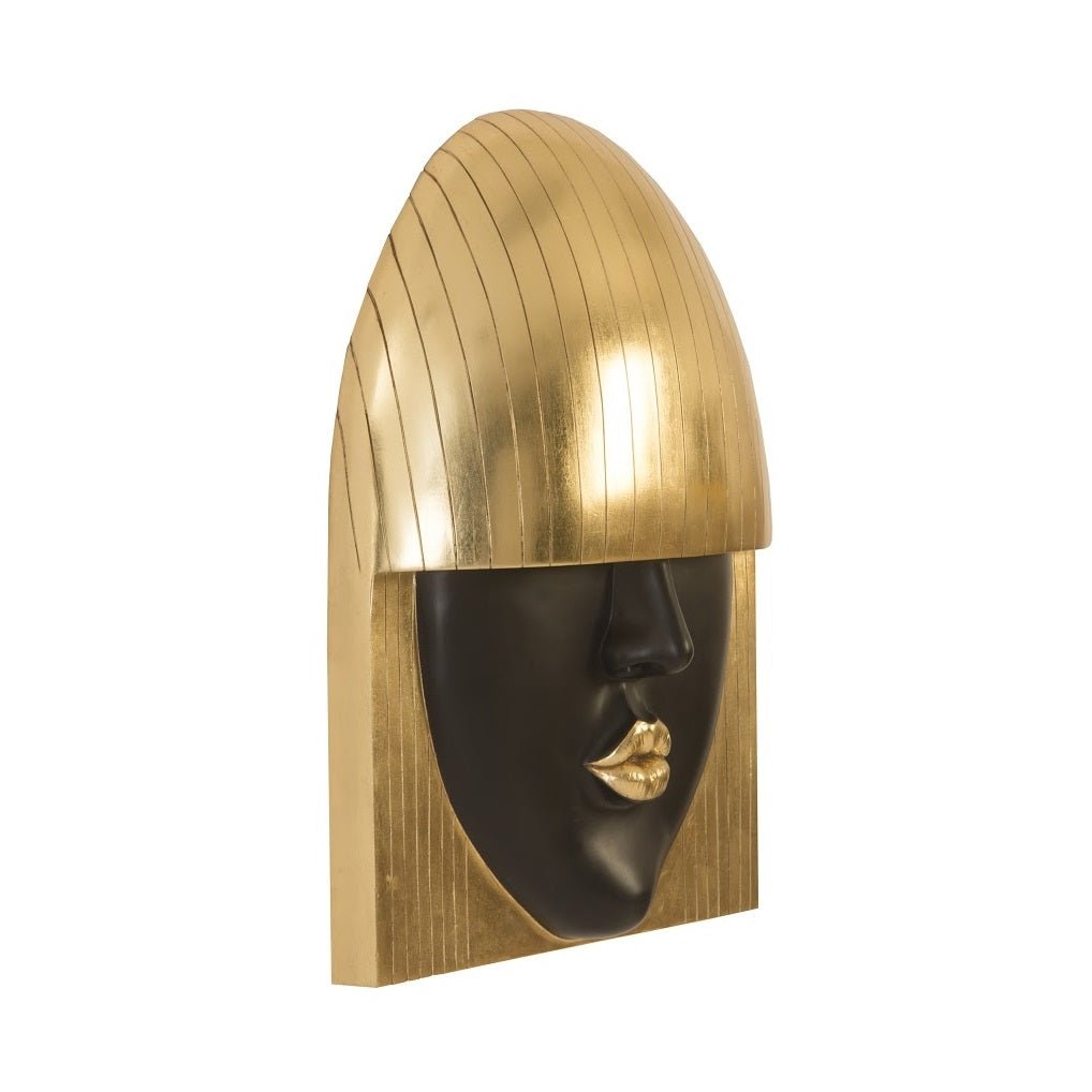 FASHION FACE GOLD+BLACK WALL ART