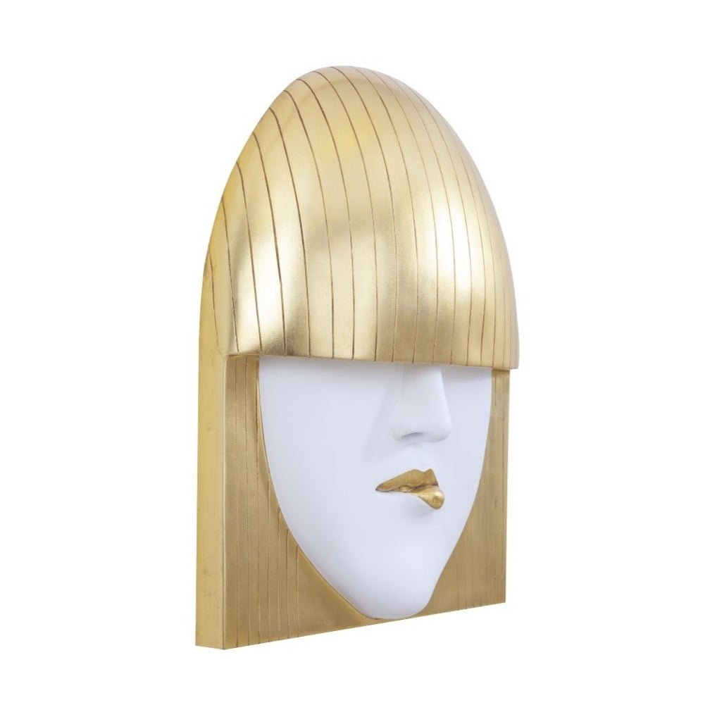 FASHION FACE GOLD+WHITE WALL ART