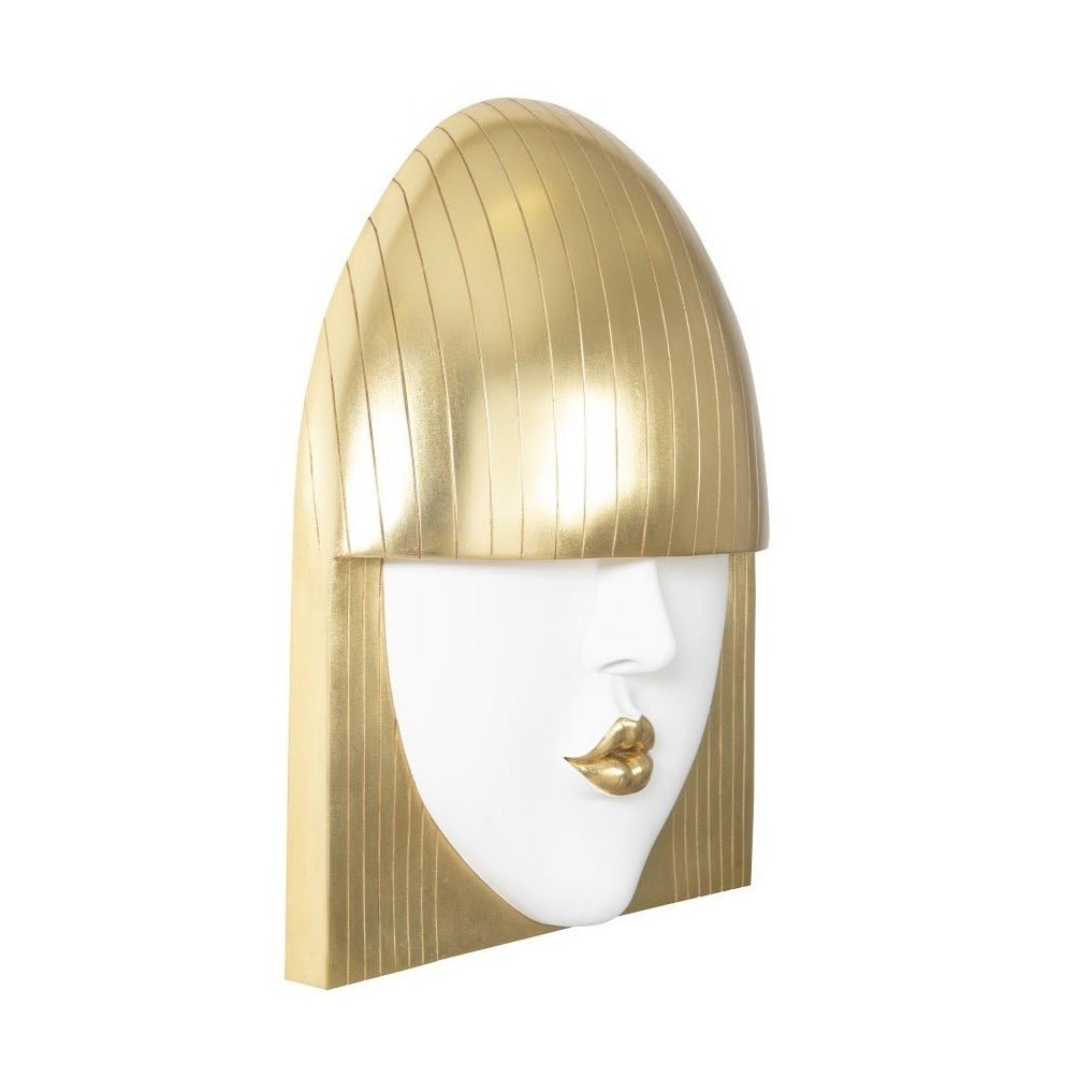 FASHION FACE GOLD+WHITE WALL ART