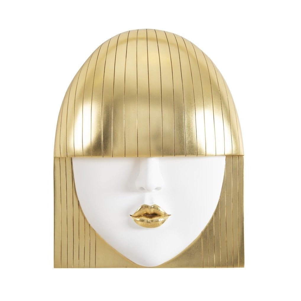 FASHION FACE GOLD+WHITE WALL ART