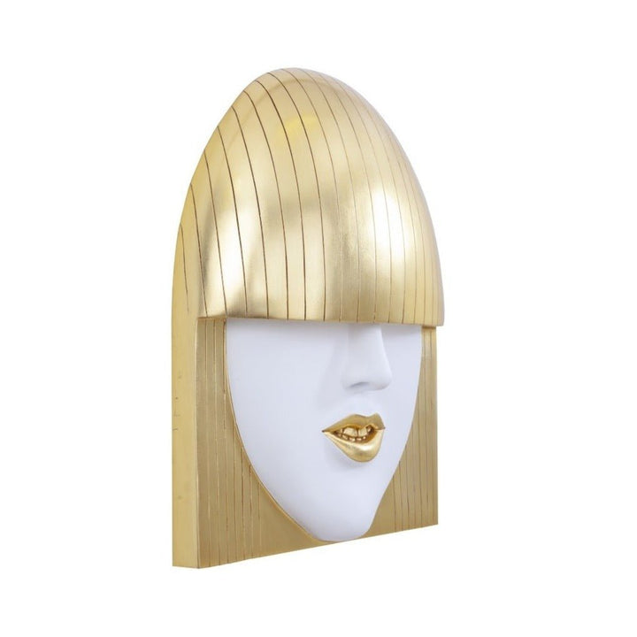 FASHION FACE GOLD+WHITE WALL ART