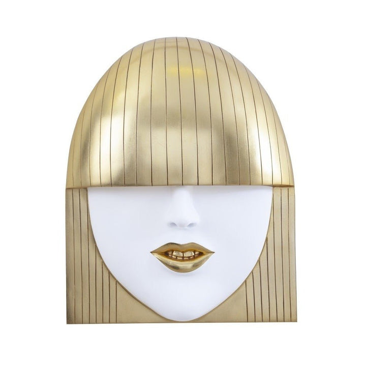 FASHION FACE GOLD+WHITE WALL ART