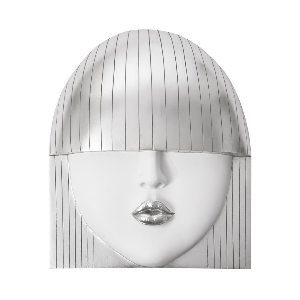 FASHION FACE SILVER+WHITE WALL ART