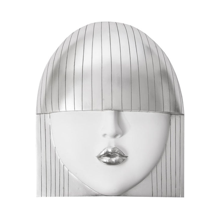 FASHION FACE SILVER+WHITE WALL ART