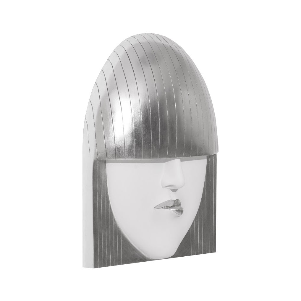 FASHION FACE SILVER+WHITE WALL ART