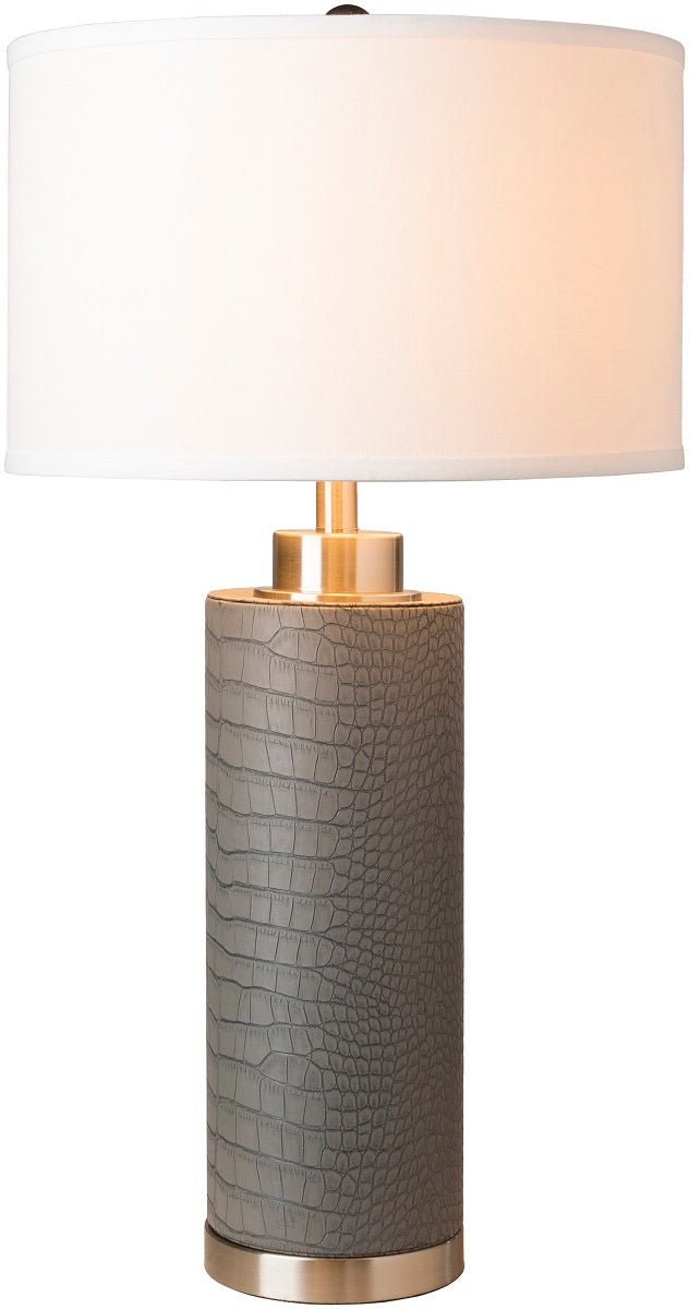 FAUX CROC LAMP: GRAY