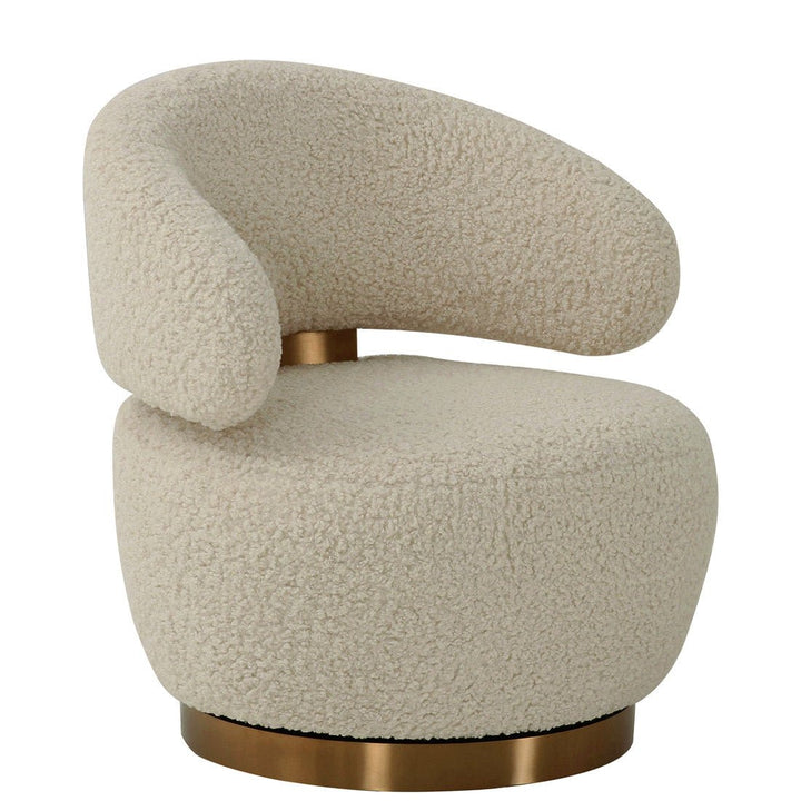 FAUX SHEARLING BARREL CHAIR