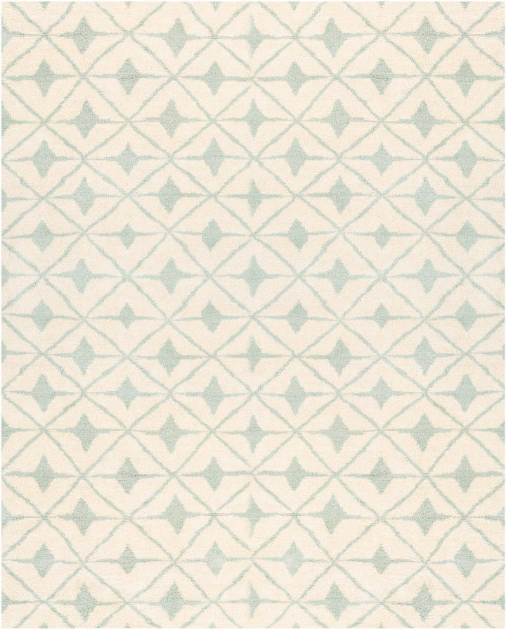 FEZ HAND KNOTTED WOOL RUG: SEA FOAM