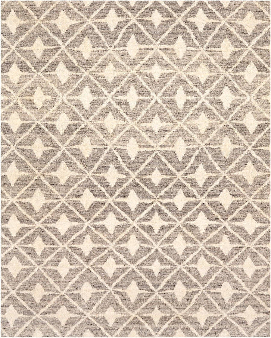 FEZ HAND KNOTTED WOOL RUG: STONE