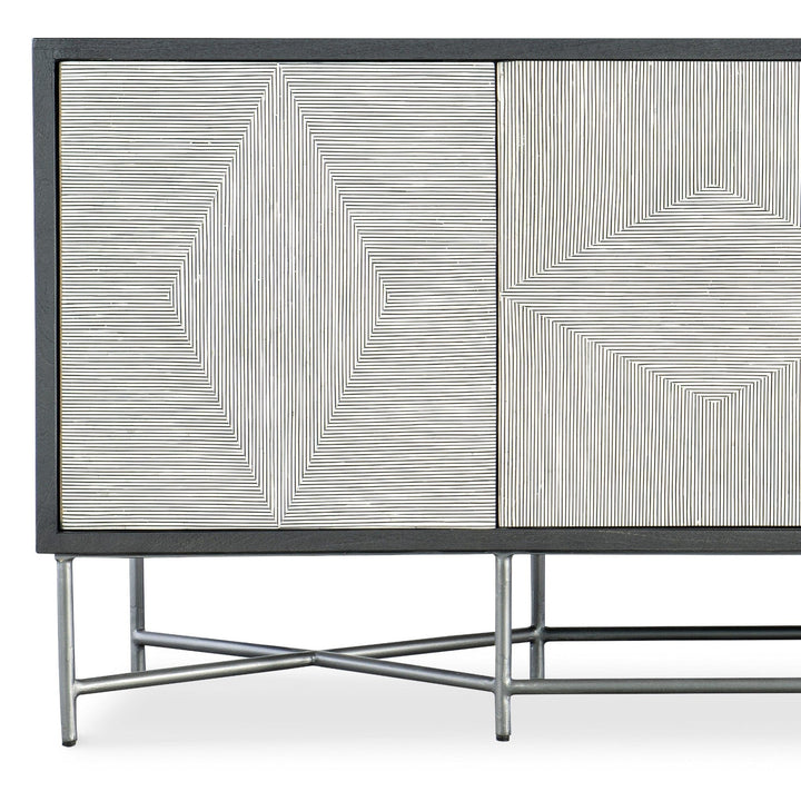 FINE LINES BONE INLAYED MEDIA CREDENZA