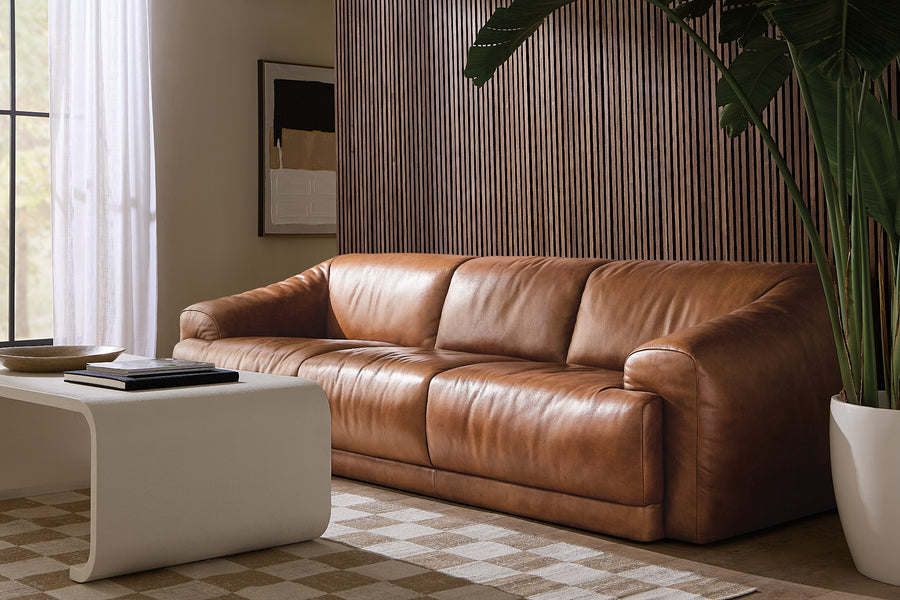 FLEETWOOD VINTAGE LEATHER 3-SEAT SOFA