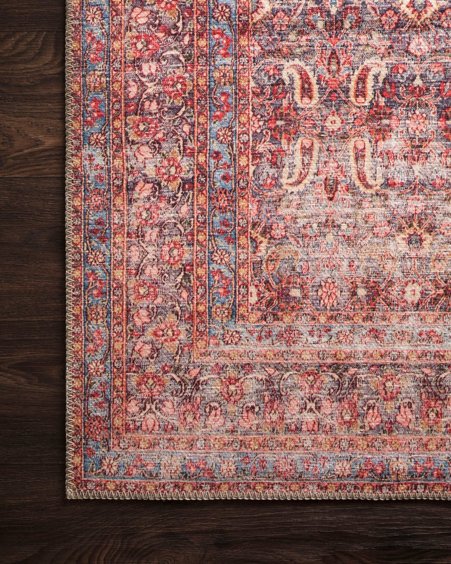 FLETA VINTAGE PRINT RUG: CRIMSON, EGGPLANT