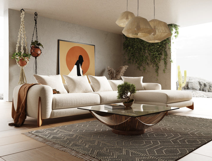 Spacious sectional sofa with plush cushions, wide armrests, and a modern design.