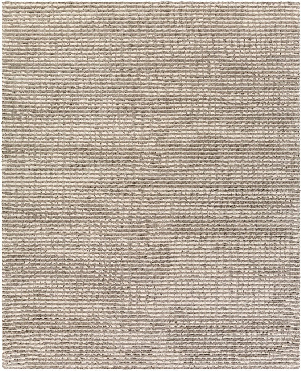 FLINT GRAY + IVORY TEXTURED STRIPE WOOL RUG