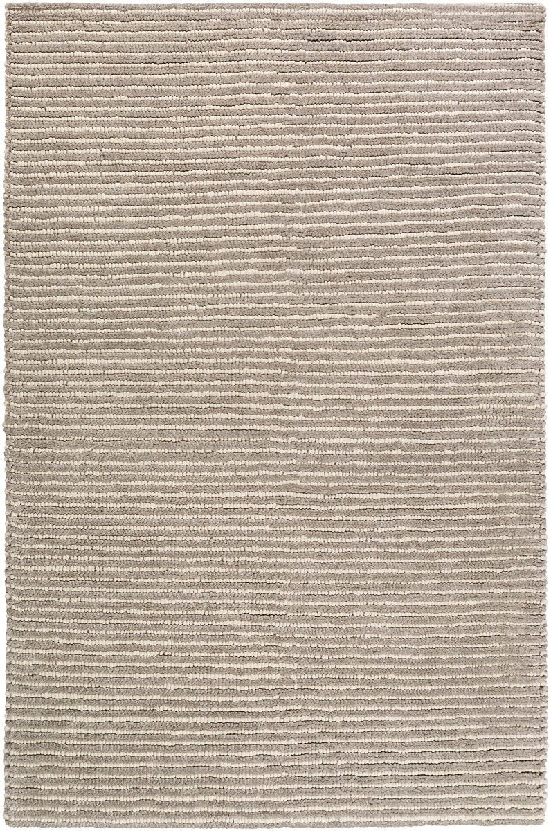 FLINT GRAY + IVORY TEXTURED STRIPE WOOL RUG