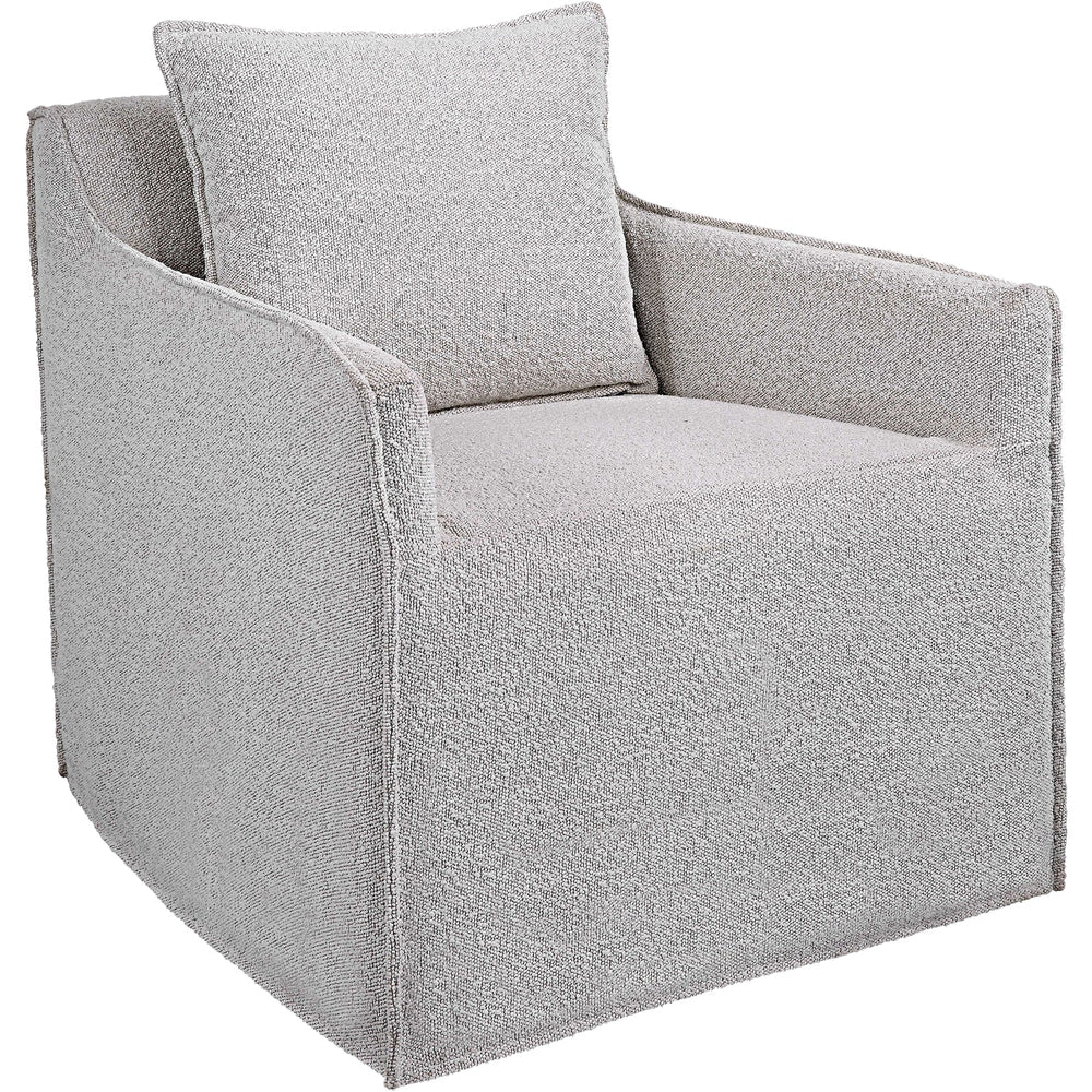 FONTANA IVORY - GREY BOUCLE SWIVEL CHAIR