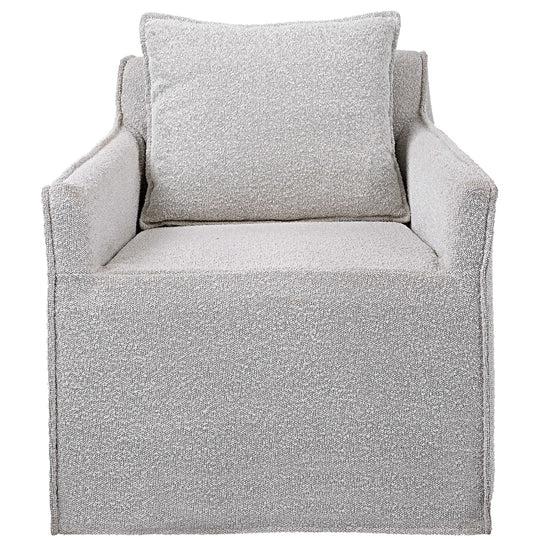 FONTANA IVORY - GREY BOUCLE SWIVEL CHAIR