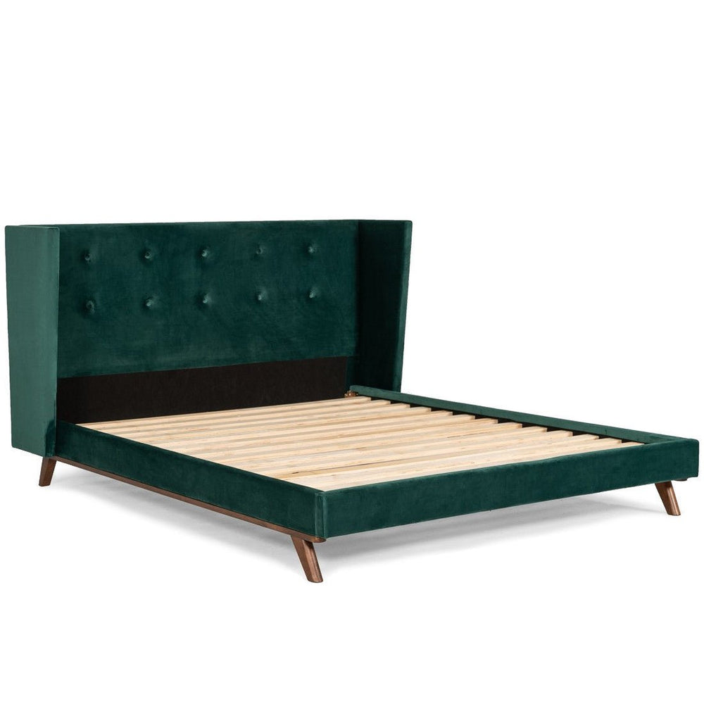 FOREST VELVET PLATFORM WING BED