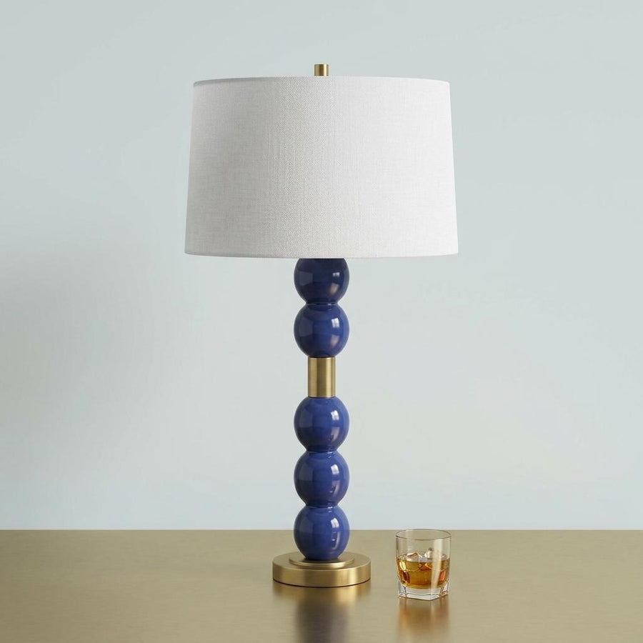 DENIM BLUE GLAZE CERAMIC TABLE LAMP