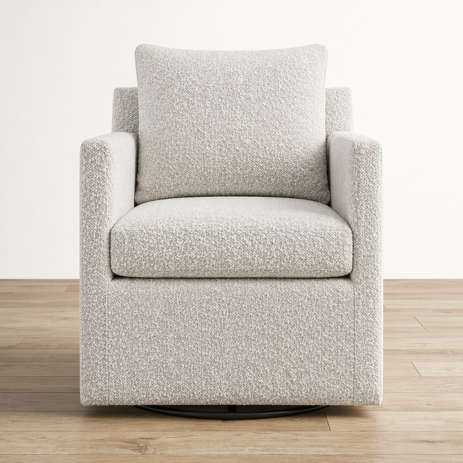 TISDELL CREAM BOUCLE SWIVEL CHAIR