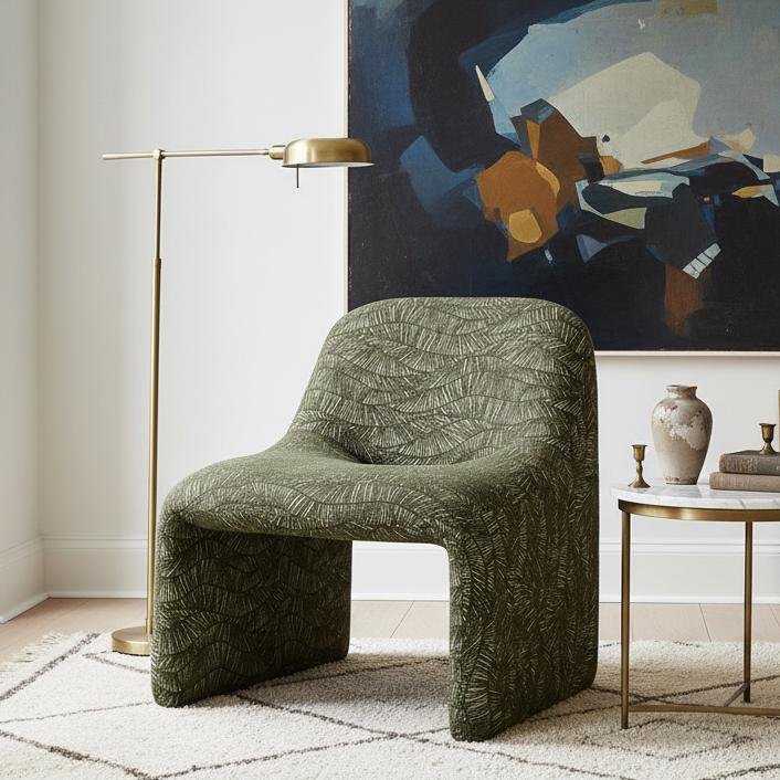 MENLO OLIVE GREEN ACCENT CHAIR