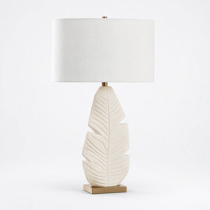 PALM LEAF WHITE TABLE LAMP