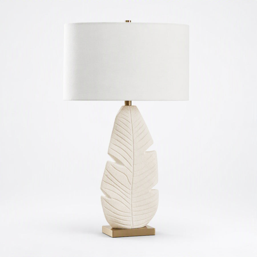 PALM LEAF WHITE TABLE LAMP