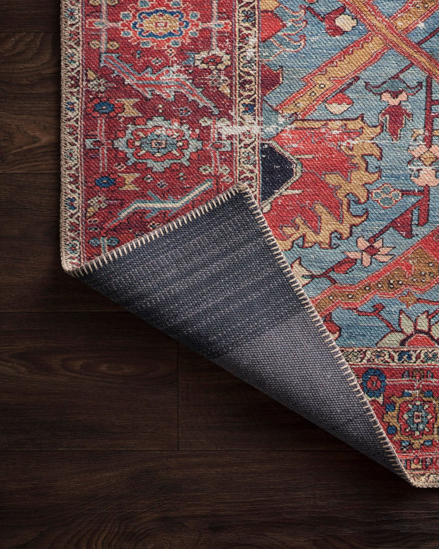 FRANCO VINTAGE PRINT RUG: BLUE, RED
