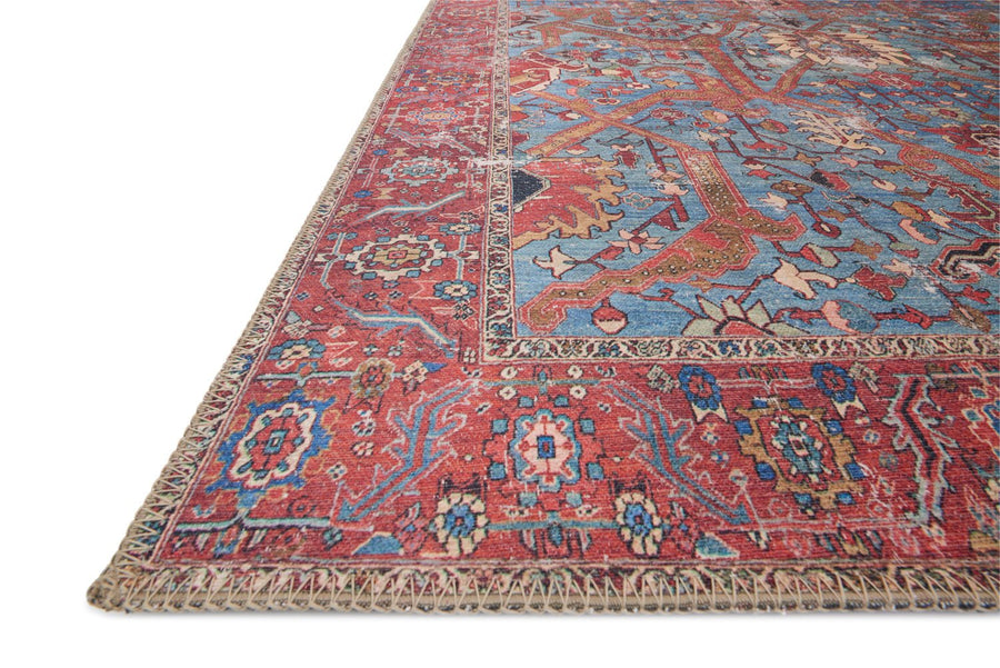 FRANCO VINTAGE PRINT RUG: BLUE, RED