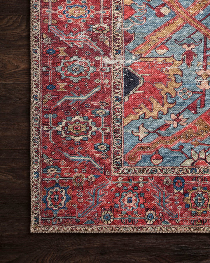 FRANCO VINTAGE PRINT RUG: BLUE, RED