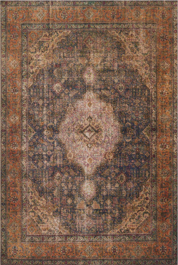 FREIDA VINTAGE RUG: PLUM, BURNT ORANGE