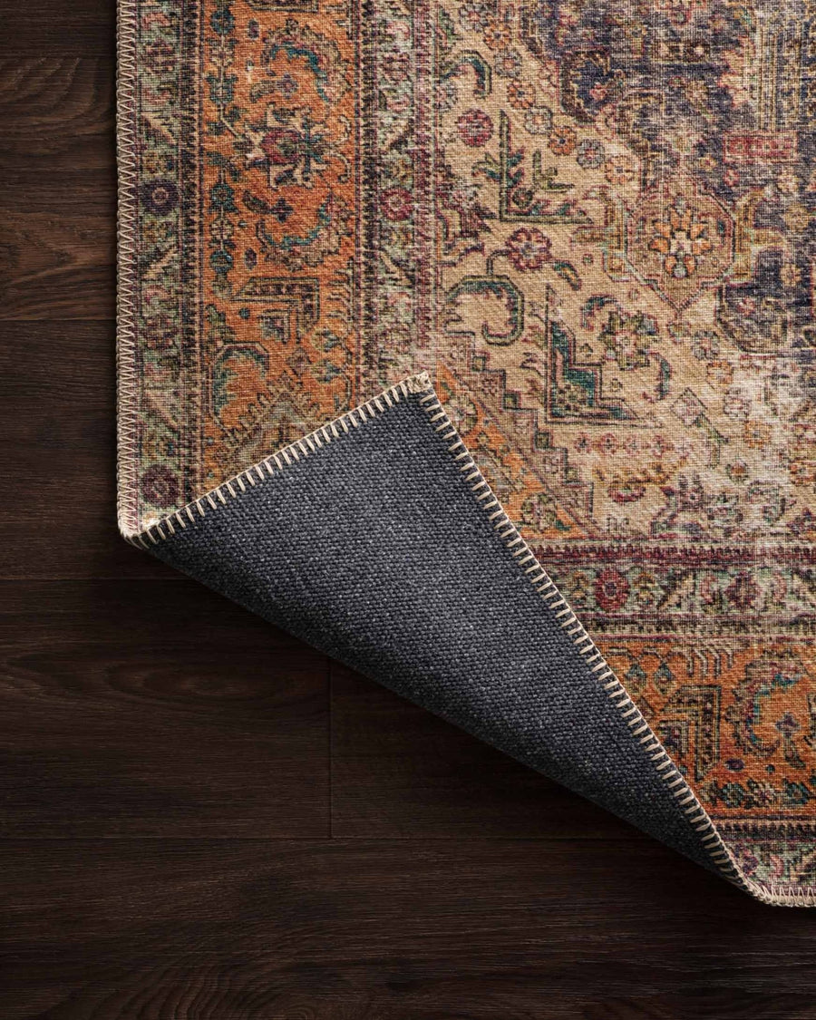 FREIDA VINTAGE RUG: PLUM, BURNT ORANGE