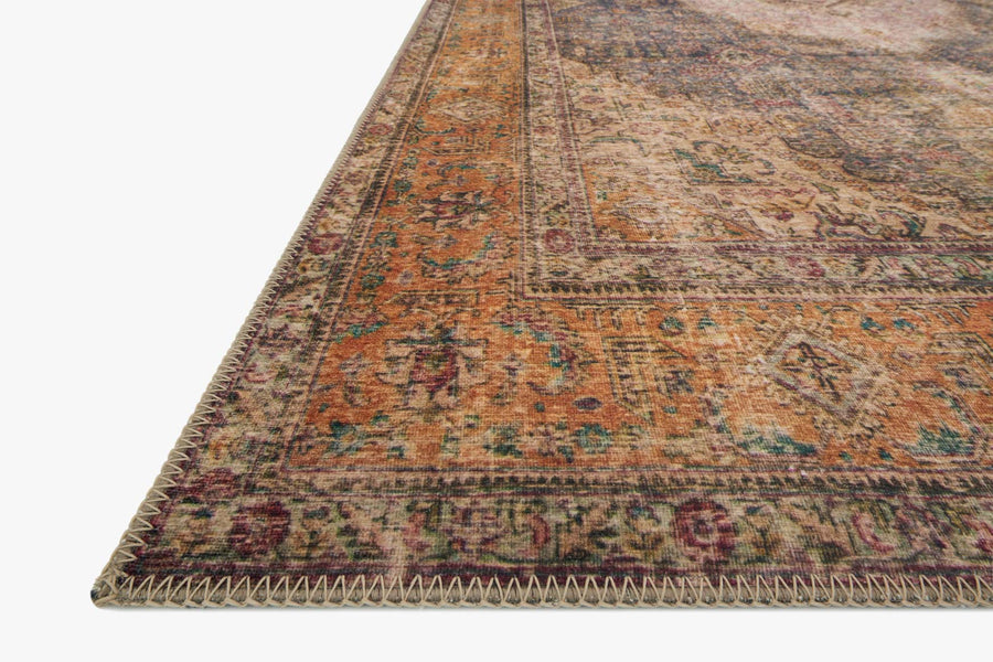 FREIDA VINTAGE RUG: PLUM, BURNT ORANGE