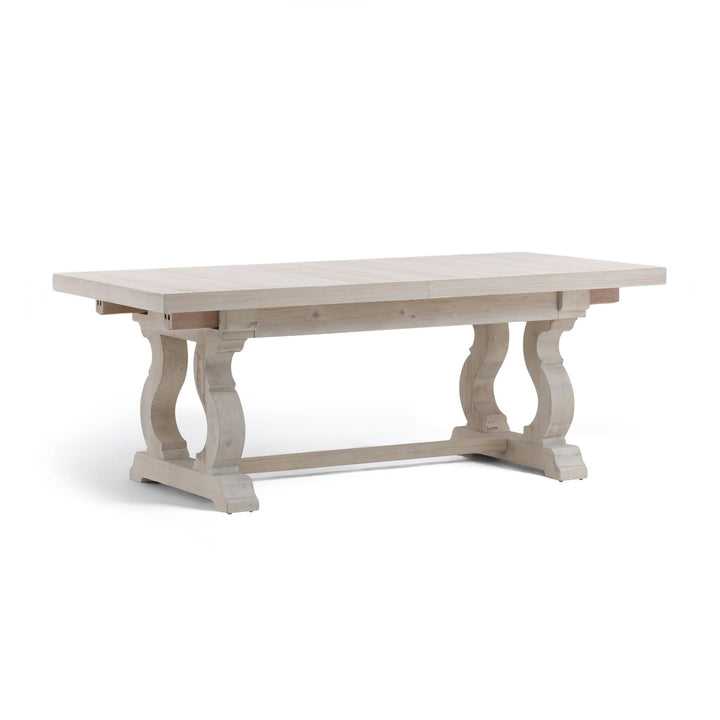 FRENCH FARMHOUSE EXTENSION DINING TABLE: WHITEWASH