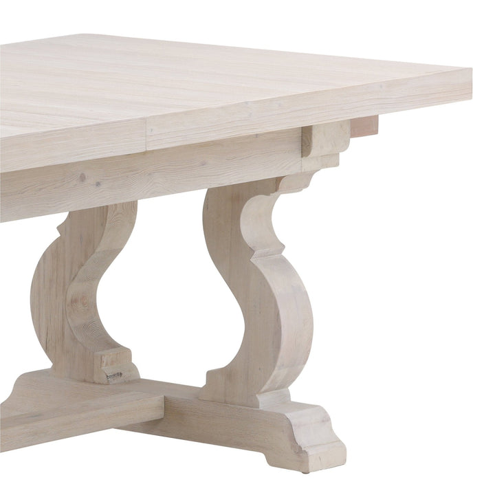 FRENCH FARMHOUSE EXTENSION DINING TABLE: WHITEWASH