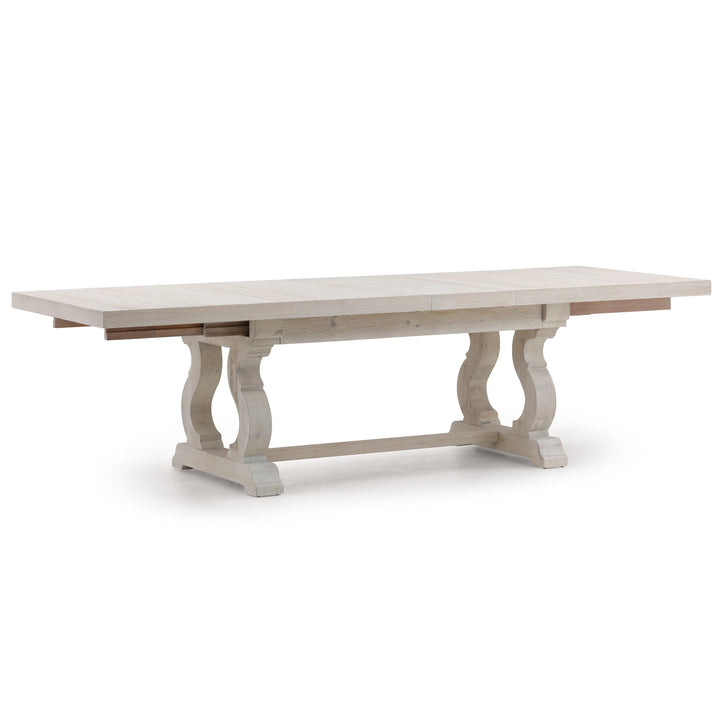 FRENCH FARMHOUSE EXTENSION DINING TABLE: WHITEWASH