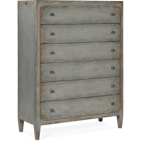 Hooker Furniture Ciao Bella Six Drawer Speckled Gray Chest Hooker Furniture Ciao Bella Six Drawer Speckled Gray Chest