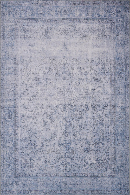 FREYA VINTAGE PRINT RUG: DISTRESSED DENIM