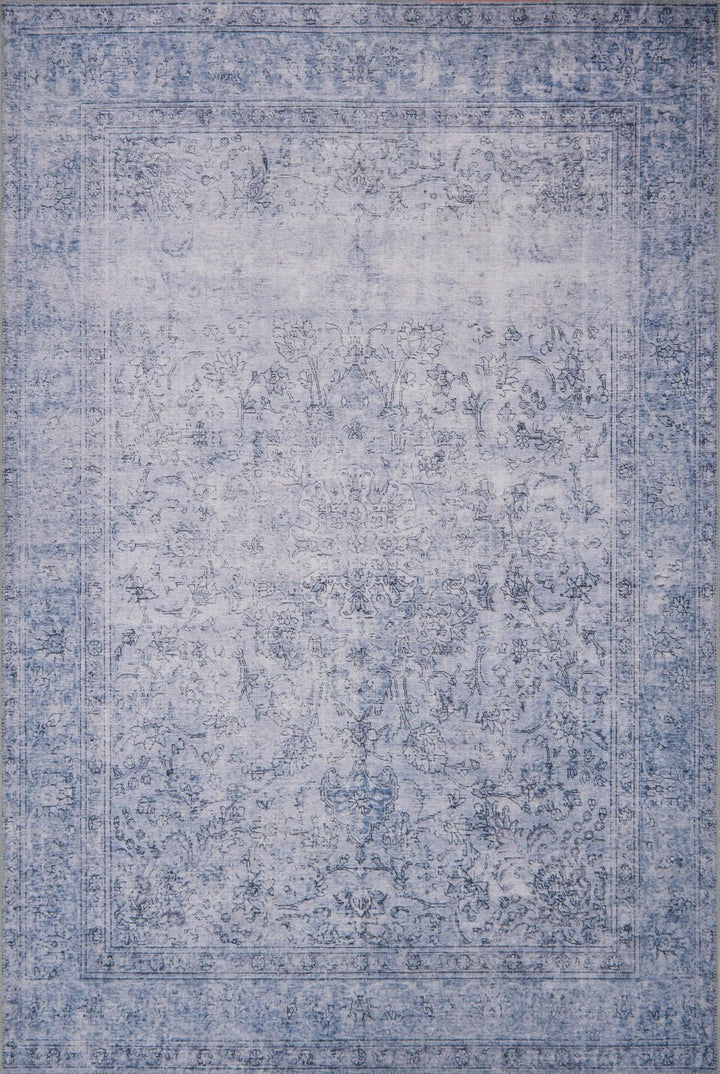 FREYA VINTAGE PRINT RUG: DISTRESSED DENIM