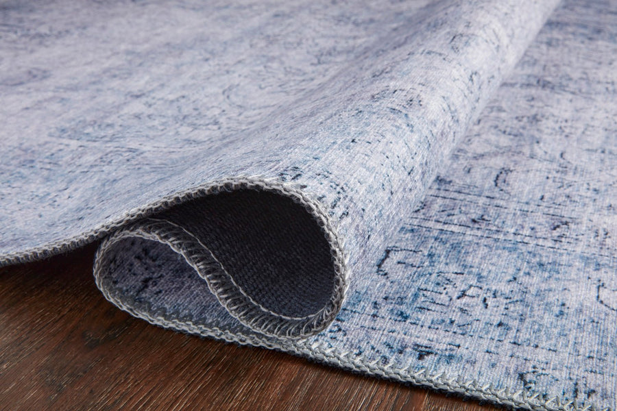 FREYA VINTAGE PRINT RUG: DISTRESSED DENIM
