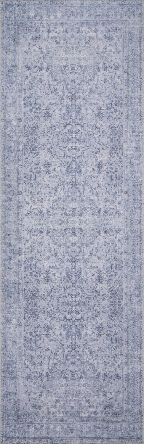 FREYA VINTAGE PRINT RUG: DISTRESSED DENIM