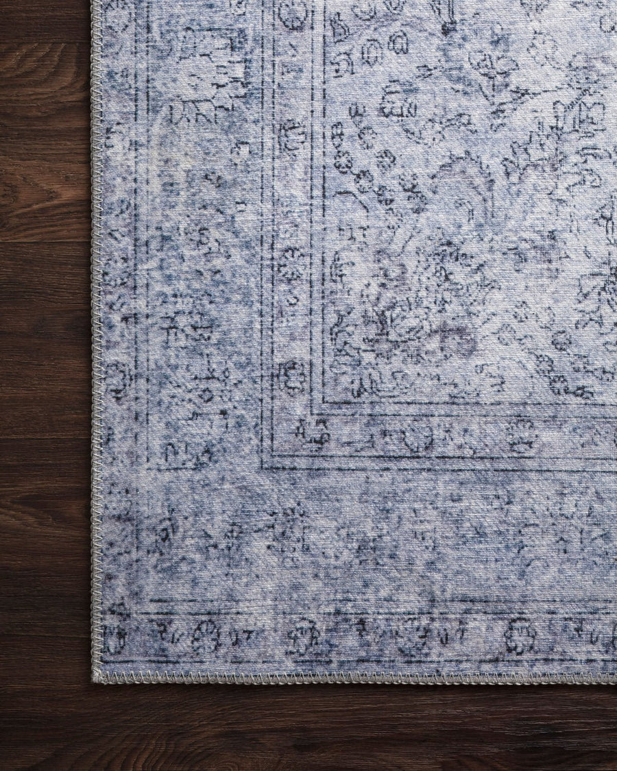 FREYA VINTAGE PRINT RUG: DISTRESSED DENIM