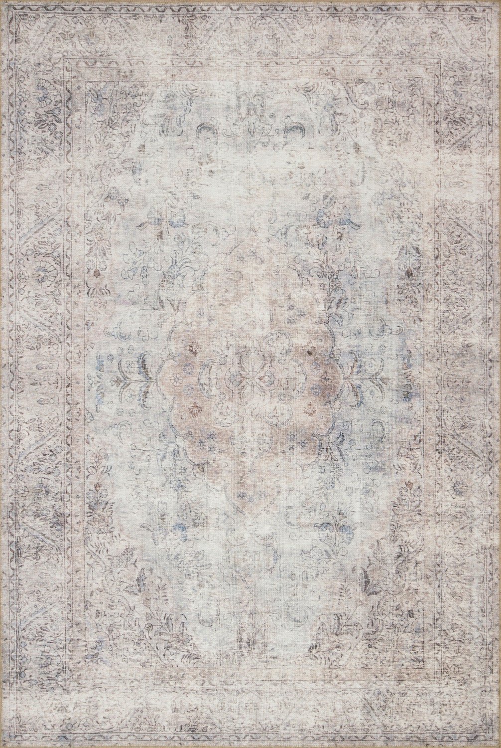 FREYA VINTAGE PRINT RUG: DISTRESSED SILVER – ShopDesignTap